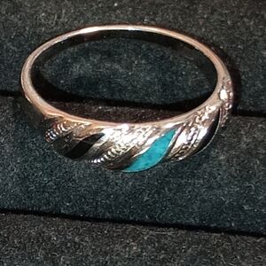Vintage Silver Tone and Turquoise Ring